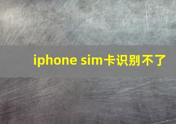 iphone sim卡识别不了